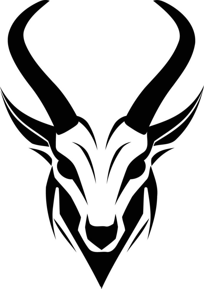A bold and striking black and white illustration of a goat s head, perfect for branding, tattoos, or any design needing a powerful symbol vector
