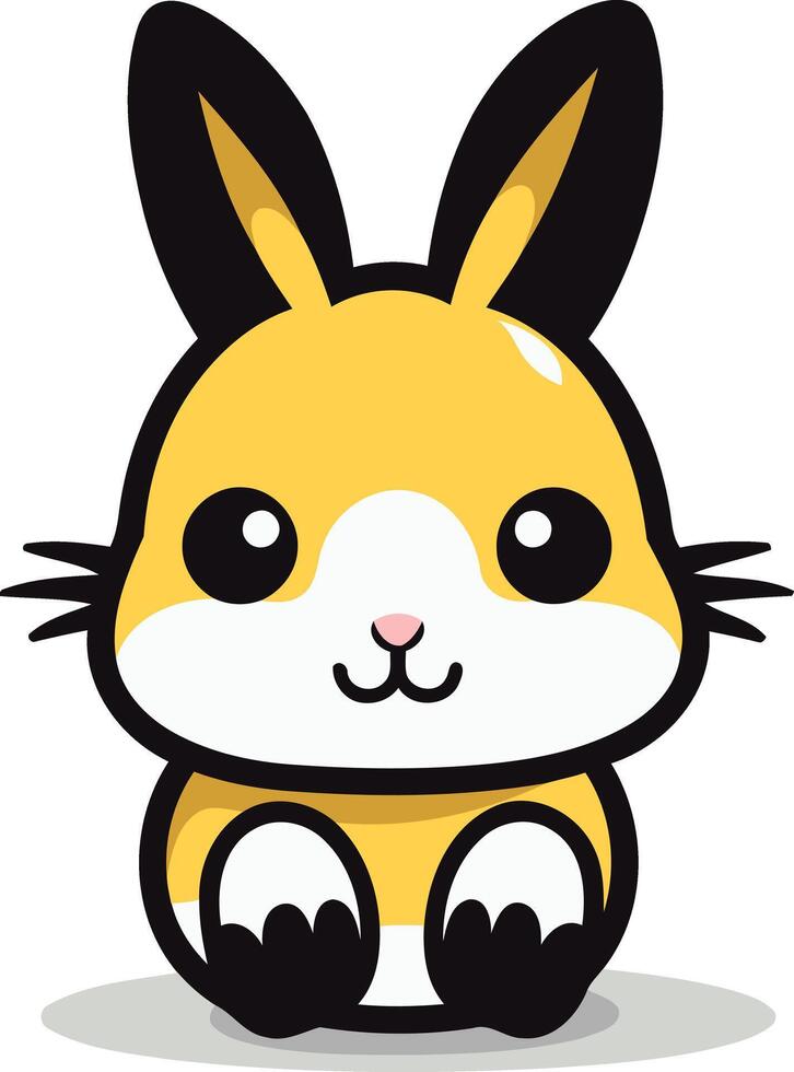 Adorable cartoon bunny with big eyes and a friendly smile vector