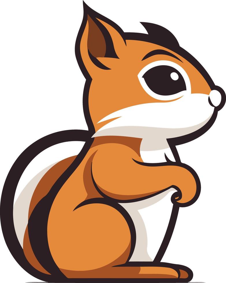 Adorable cartoon squirrel with big eyes and a fluffy tail, perfect for children s books, websites, and educational materials vector