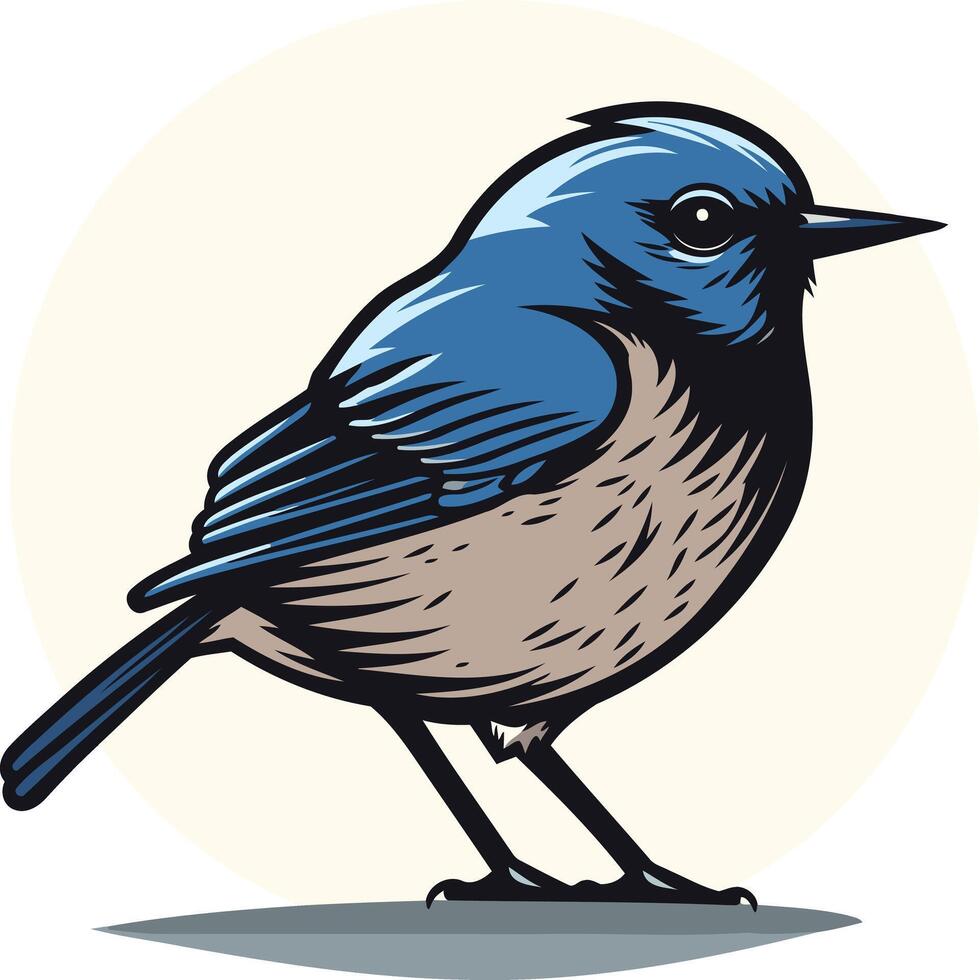 A charming illustration of a bluebird, perfect for nature themed designs, children s books, and branding vector