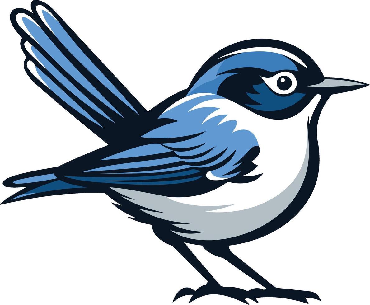 A charming bluebird illustration, perfect for branding, logos, and children s products vector