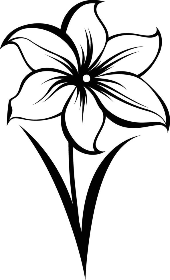 Simple yet elegant line art illustration of a flower vector