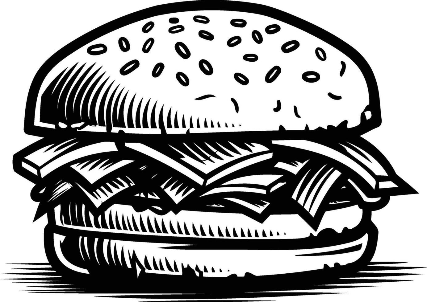 A vintage style illustration of a delicious looking hamburger, perfect for adding a touch of retro flair to your next project vector