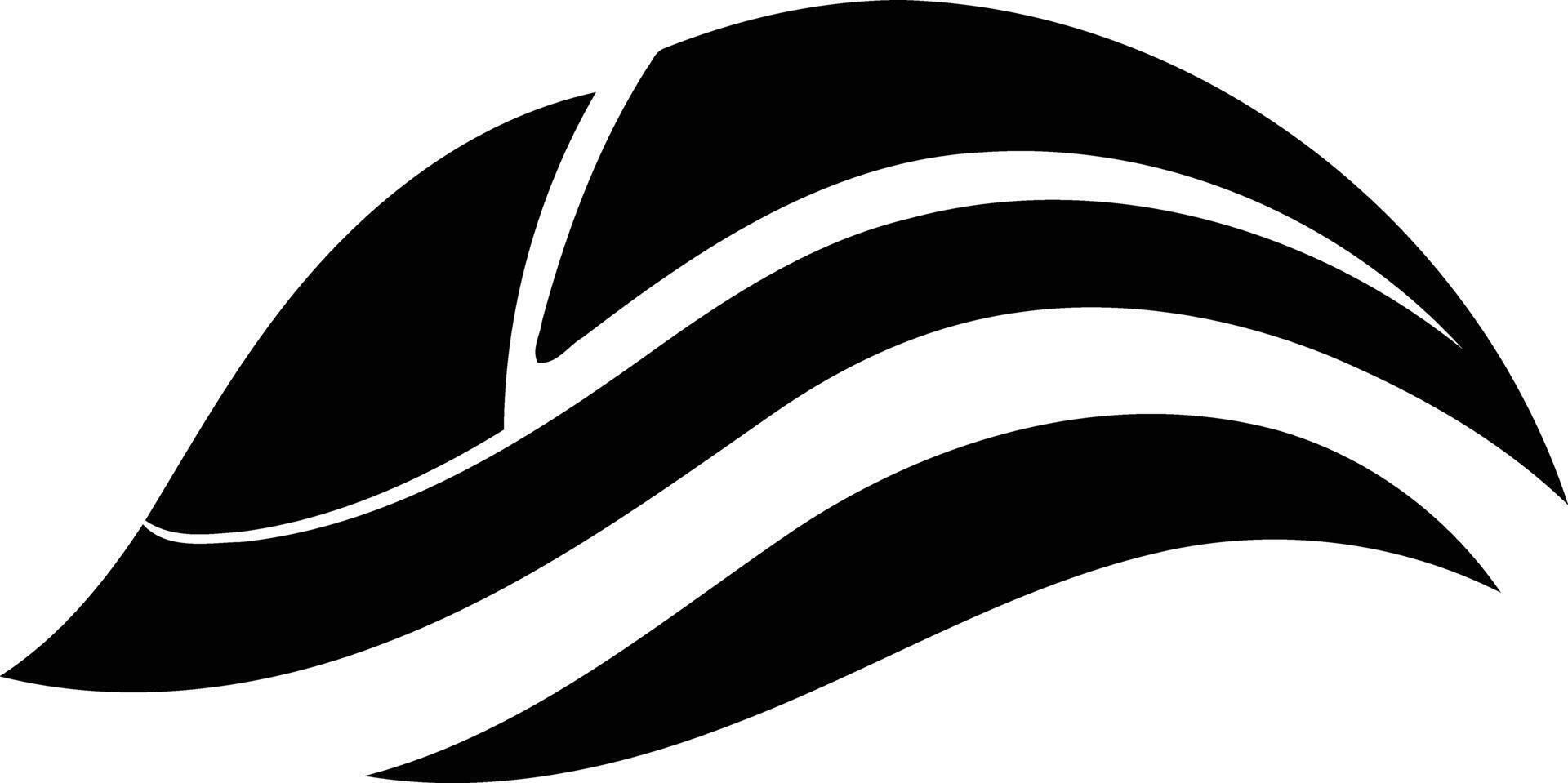 Abstract black and white logo design featuring a wave like shape, perfect for business or brand identity vector
