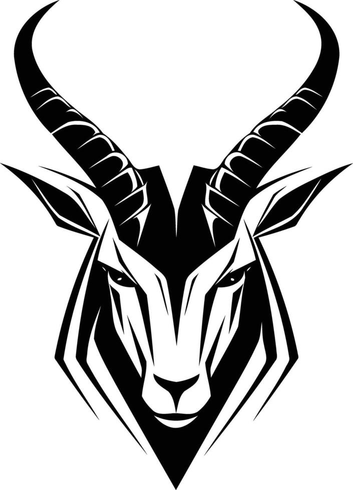 Powerful black and white illustration of a goat s head, perfect for tattoo designs, branding, and logo concepts vector