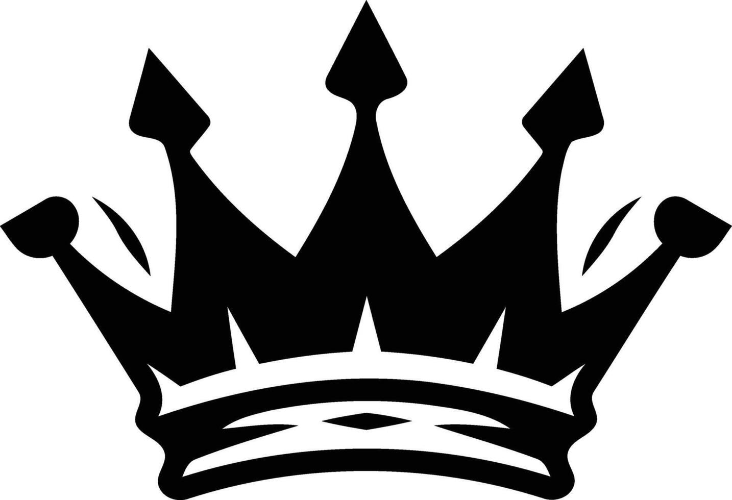 Simple, bold, and stylish crown silhouette, perfect for logo design, tattoo art, and royalty themed projects vector