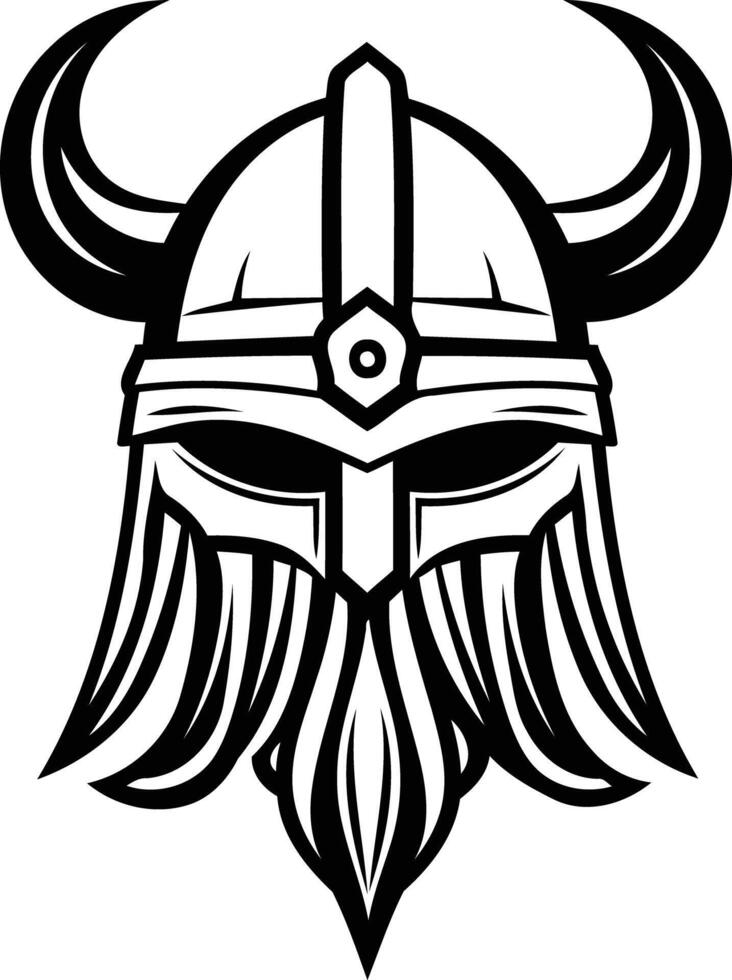A bold and powerful viking helmet logo design vector