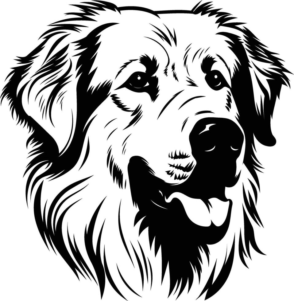 Black and white illustration of a dog's head, perfect for pet lovers, t shirts, and animal themed designs vector