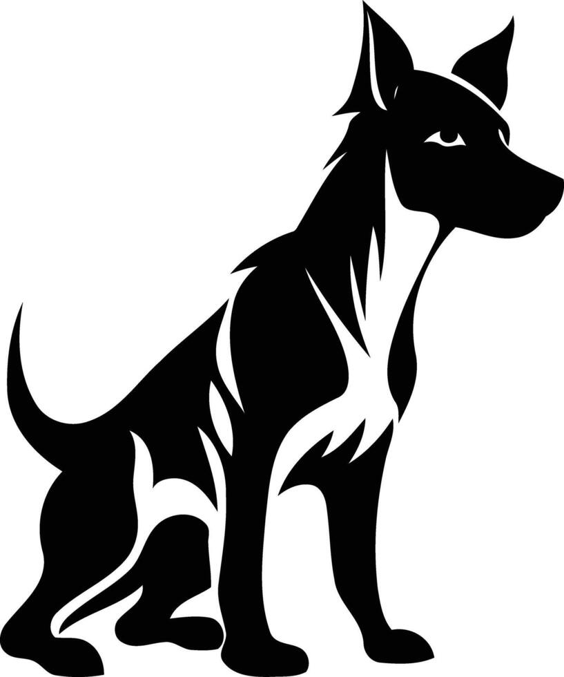 A striking silhouette of a dog, showcasing a bold and tribal design vector
