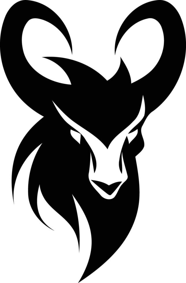 A bold, black and white illustration of a stylized bull's head, perfect for branding, logos, or graphic design projects vector