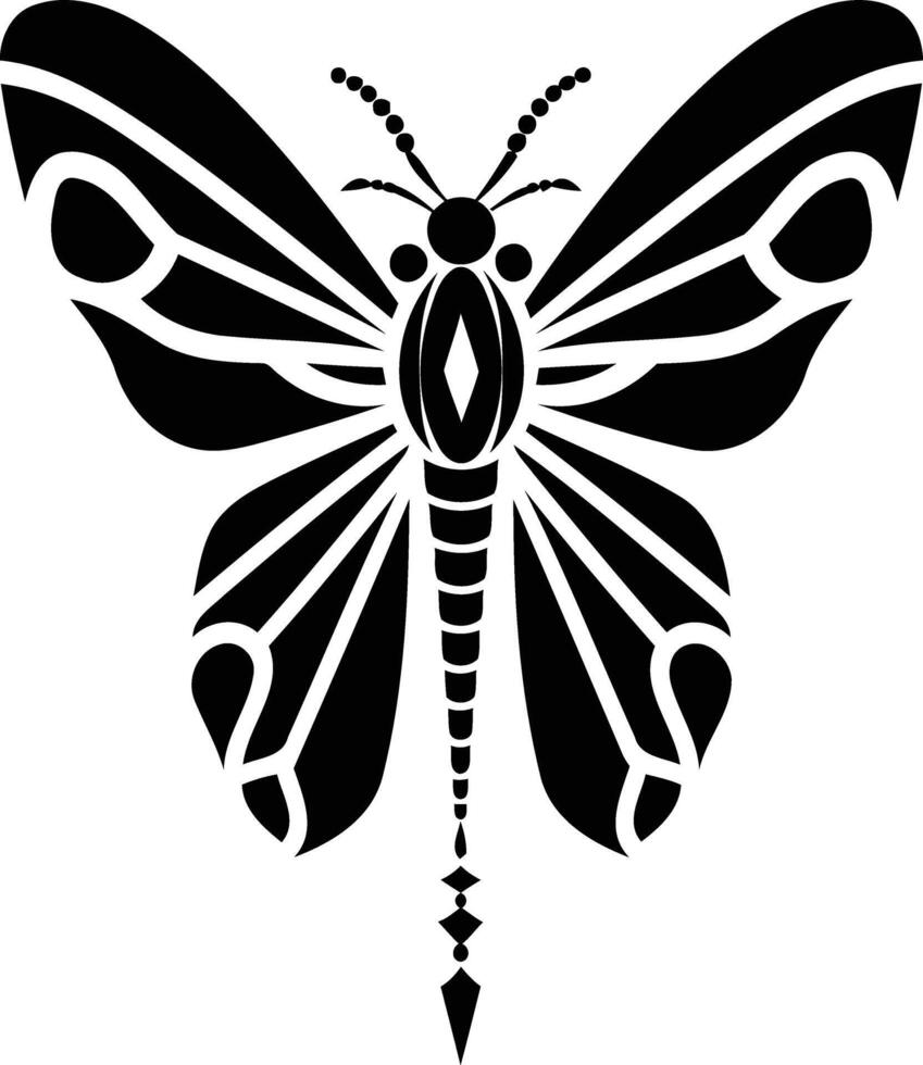 A simple, elegant silhouette of a butterfly with intricate detail vector