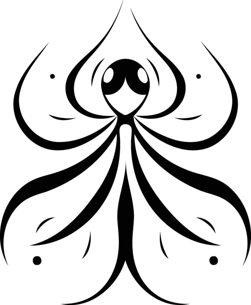 Stylish abstract design in black and white, inspired by nature with an eye catching motif vector
