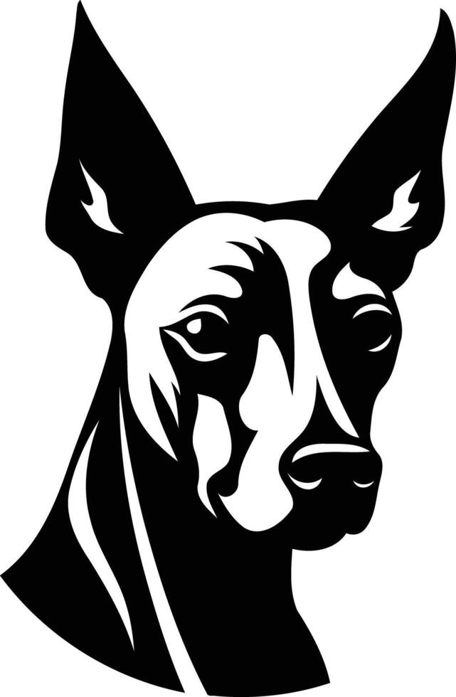 A bold and minimalist black and white illustration of a dog's head, perfect for branding, logos, and pet related designs vector