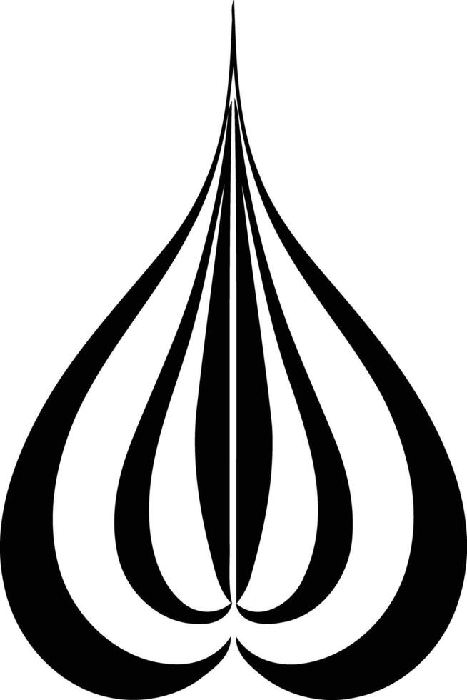 Abstract black and white logo design with a stylized teardrop shape, perfect for branding, web design, or print projects vector