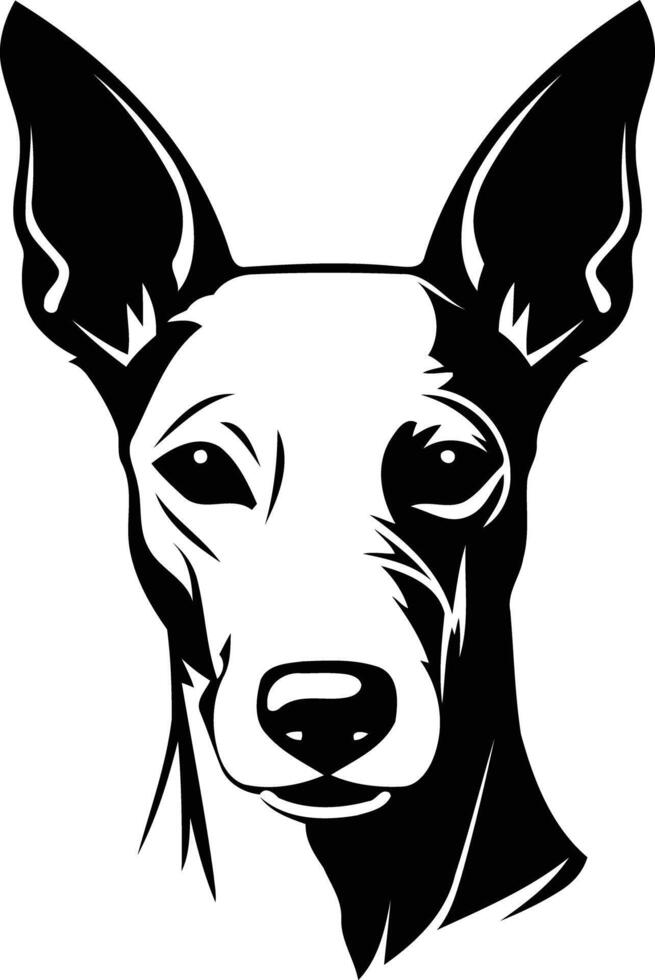 A striking black and white illustration of a dog's head, perfect for branding, design projects, or pet related products vector
