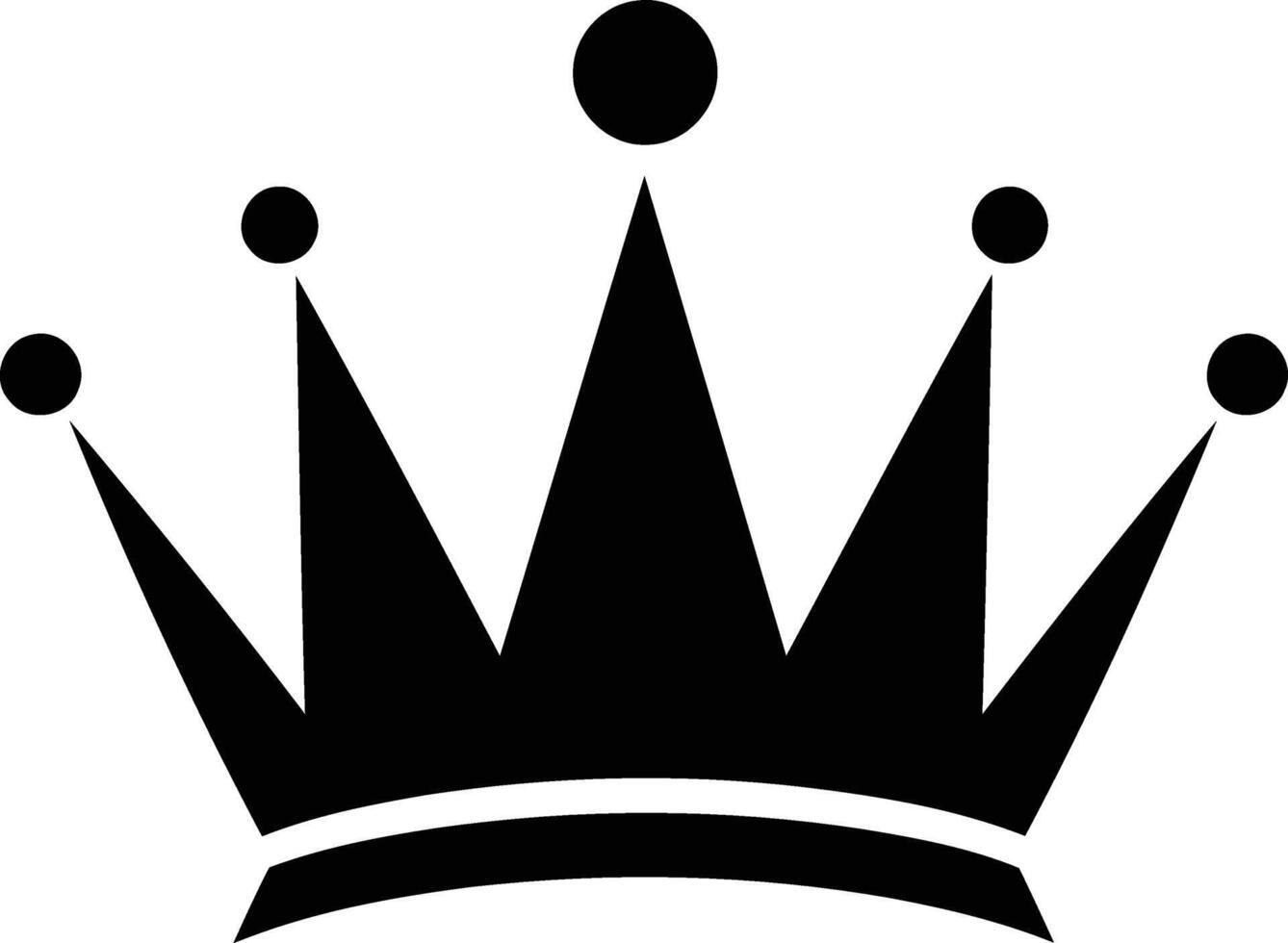 Simple, bold black crown icon vector