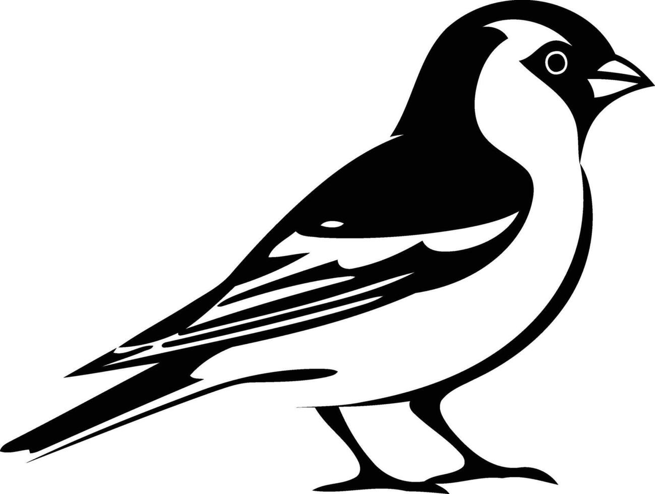 A simple yet striking black and white illustration of a bird in profile, perfect for creating a minimalist and modern design vector