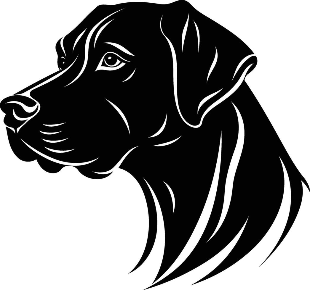 A bold, black and white illustration of a dog's head, perfect for pet related projects, tattoos, and branding vector