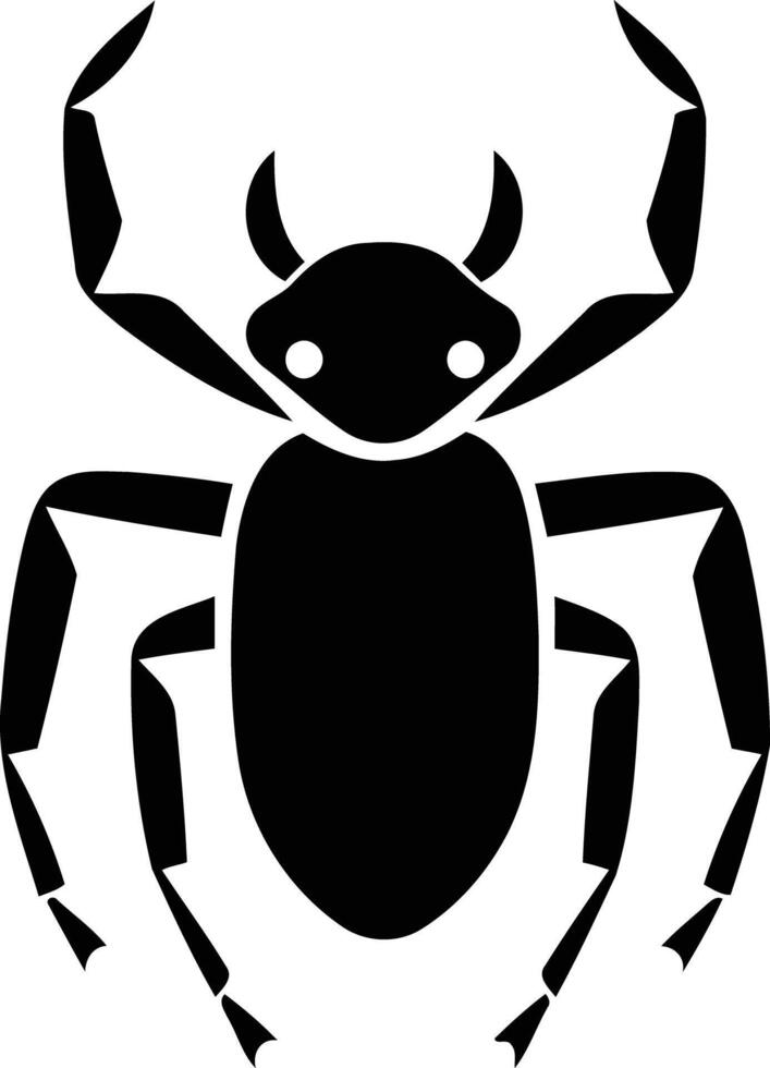 Simple, black and white silhouette of a beetle with a unique design vector