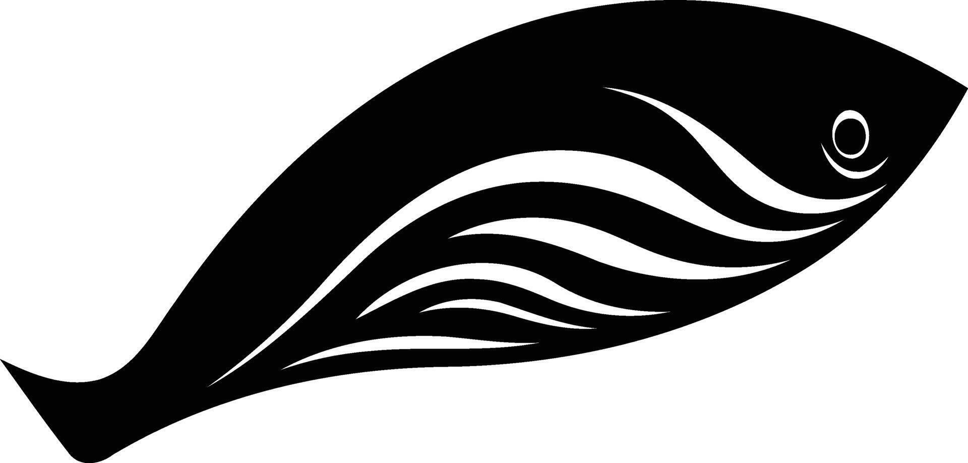 A stylized silhouette of a fish with intricate lines, perfect for tattoo designs, logo inspiration, and marine themed illustrations vector