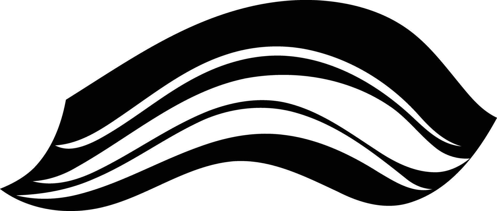 Abstract black and white logo design with wavy lines vector