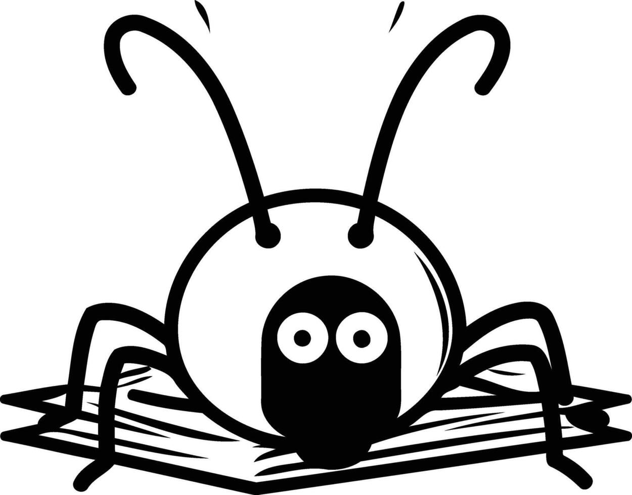 A cute, cartoon style illustration of a bug with big eyes vector