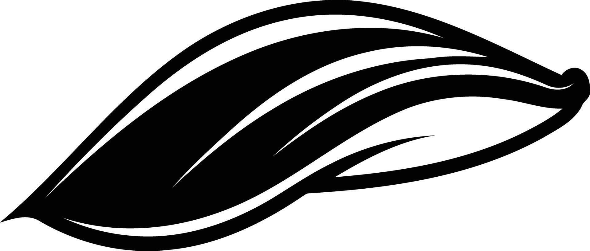 Simple black and white logo design featuring a stylized, flowing leaf shape vector