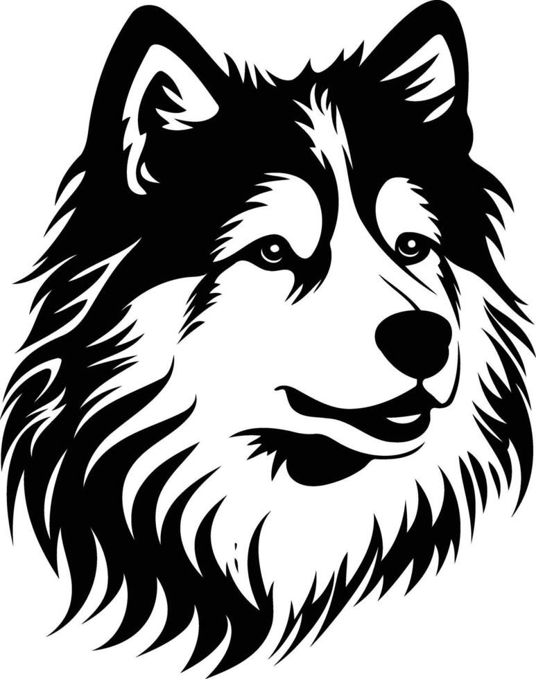 Black and white element illustration of a dog's head, perfect for logo, tattoo, or t shirt design vector