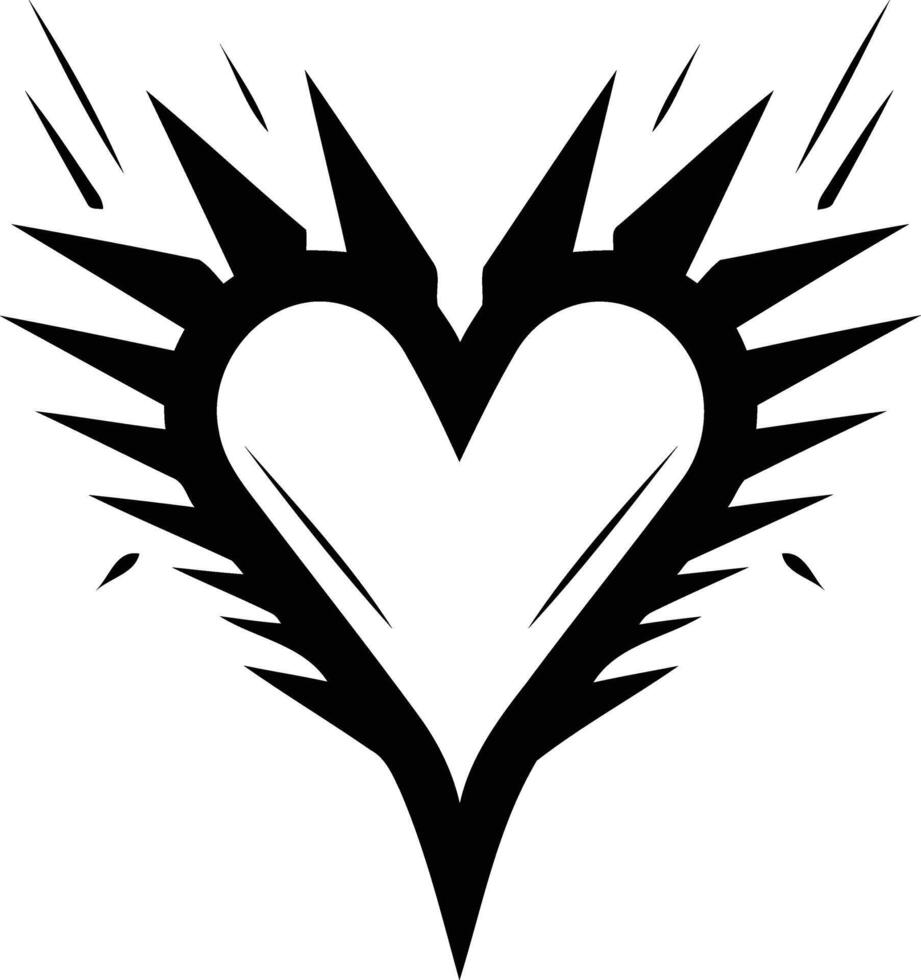 A bold, black and white heart tattoo design vector