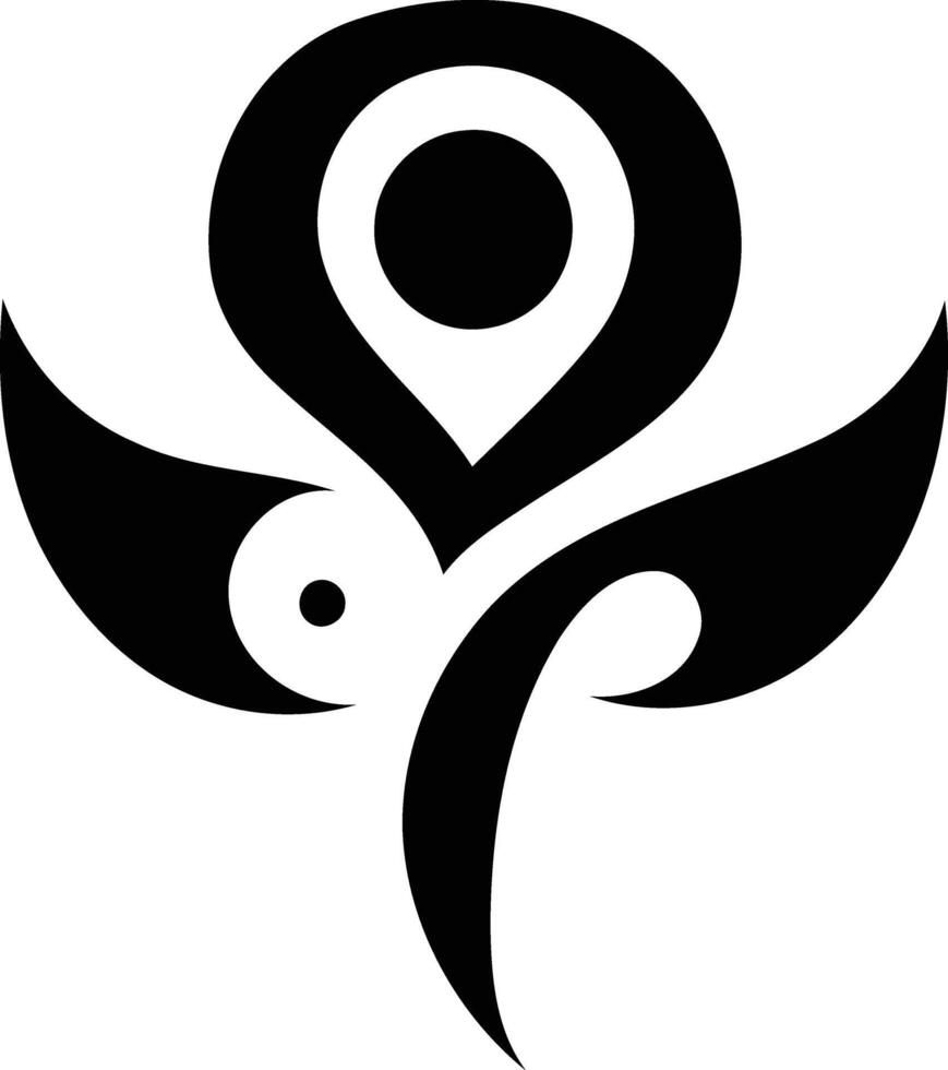 Abstract black and white tribal tattoo design, perfect for use in design projects, as a logo or for printing on clothing vector