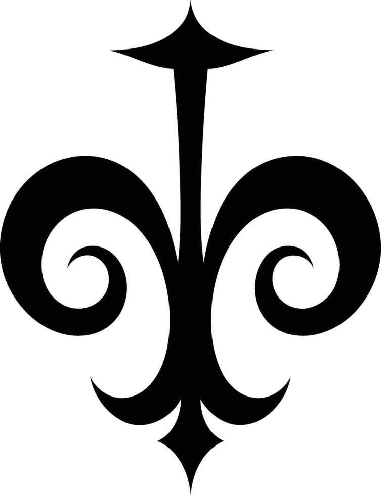 A simple yet elegant black and white illustration of a stylized floral design vector