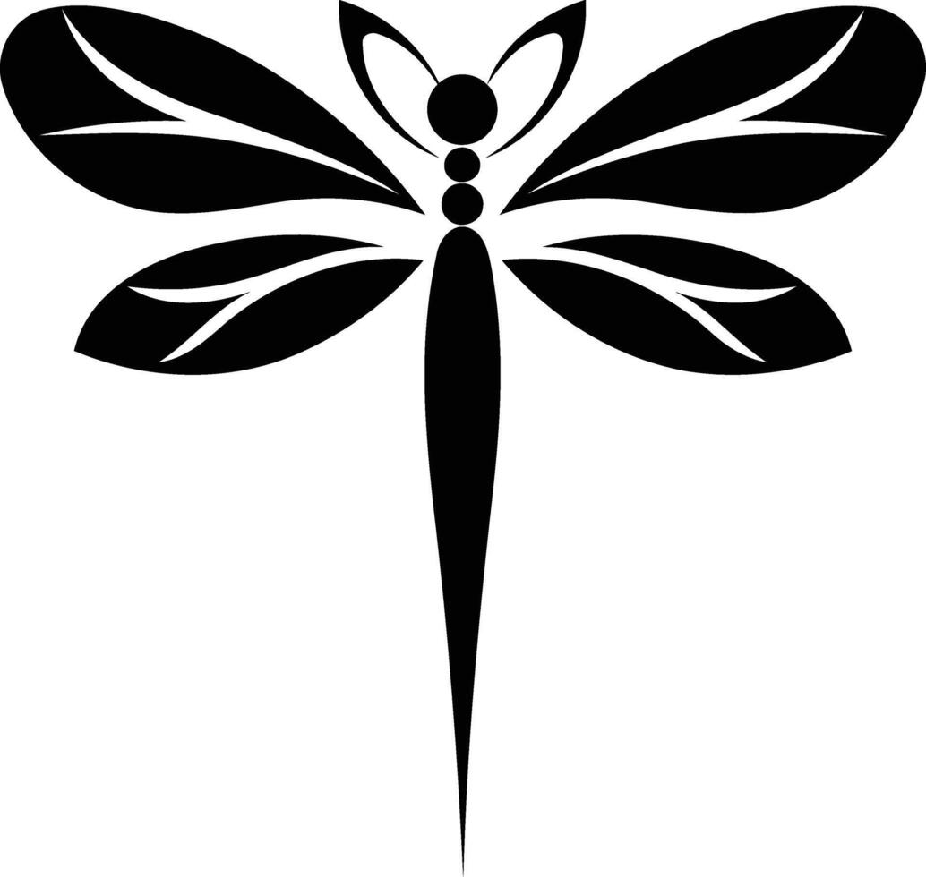 Stylized dragonfly silhouette, perfect for tattoo designs, logos, and nature inspired artwork vector
