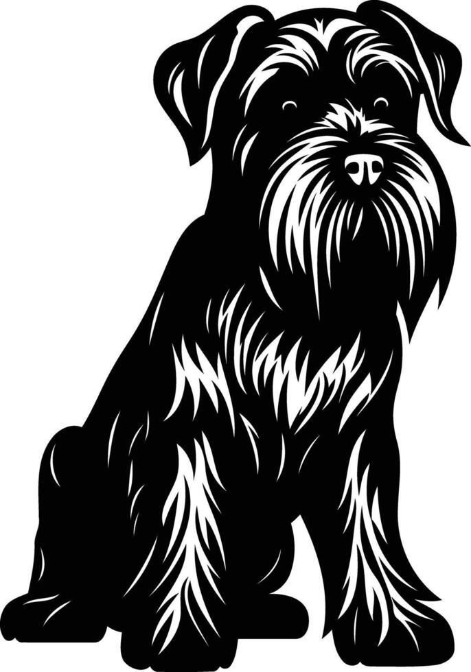 A striking silhouette of a miniature schnauzer, perfect for pet themed designs, logos, or illustrations vector