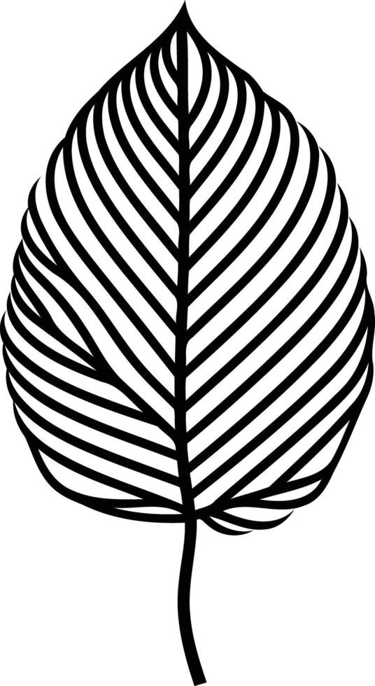 Simple, elegant line art illustration of a single leaf, perfect for minimalist designs, branding, and nature inspired projects vector