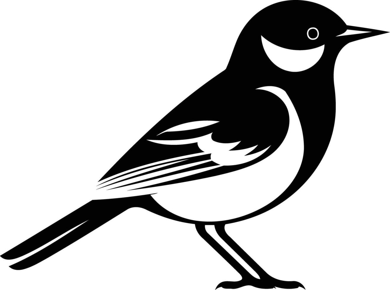 A minimalist black and white silhouette of a bird, perfect for logo designs, branding, and nature inspired projects vector