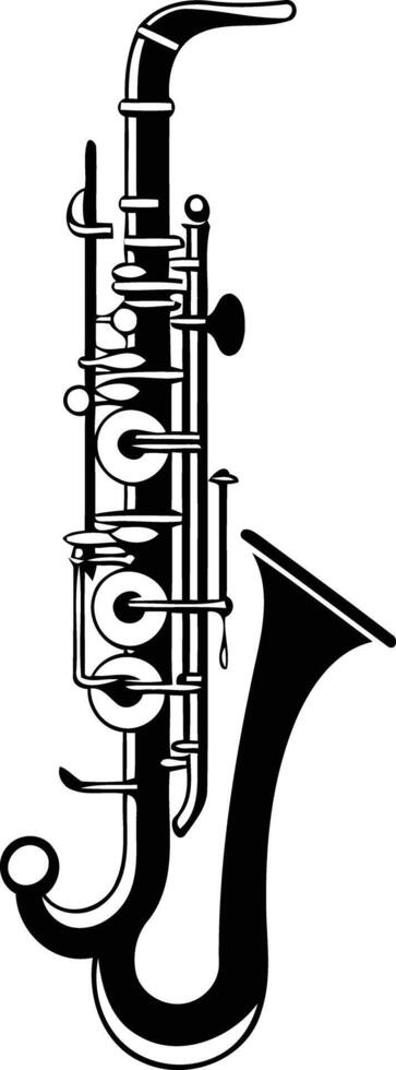 A simple yet elegant silhouette of a saxophone, perfect for adding a touch of jazz to any design project vector