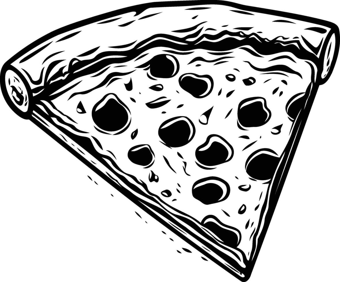 A classic illustration of a delicious pizza slice, perfect for food related designs and branding vector