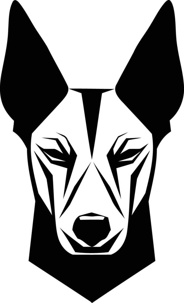 Stylish black and white illustration of a dog's head, perfect for branding, logos, and t shirt designs vector