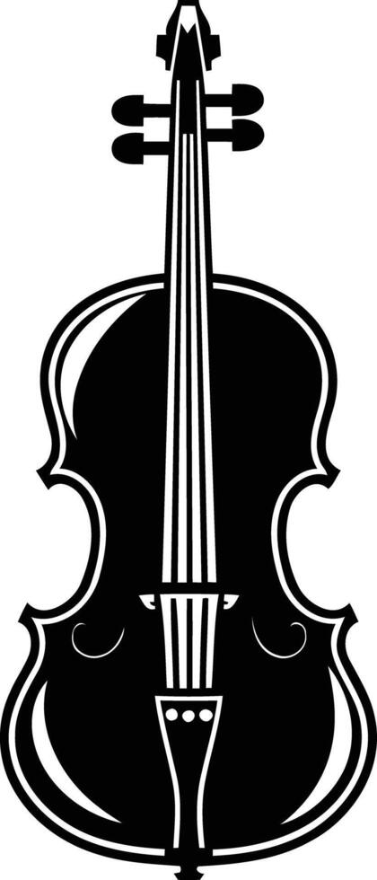 A simple, bold silhouette of a violin, perfect for music themed designs, logos, and branding vector