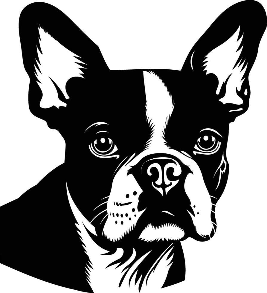 A bold and striking silhouette of a french bulldog, perfect for creating unique designs and illustrations vector