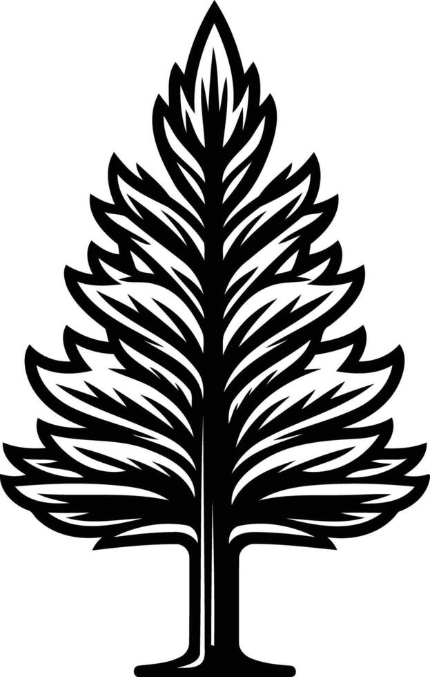 A simple yet striking silhouette of a pine tree, perfect for logos, branding, and nature inspired designs vector