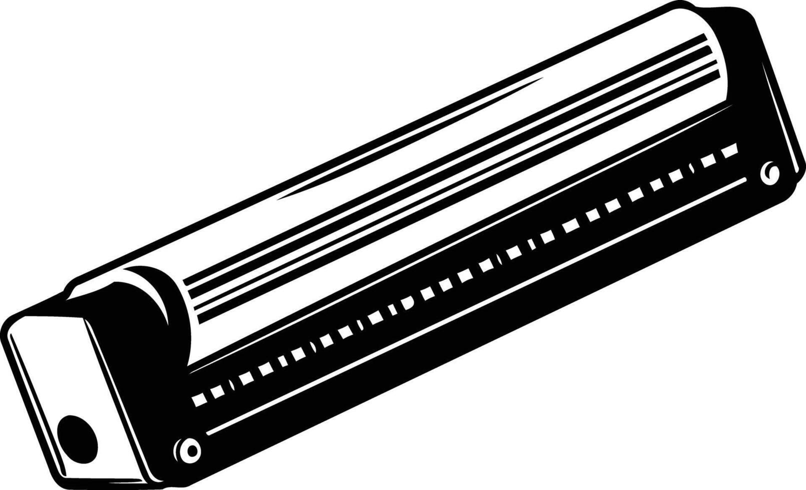 Black and white element illustration of a harmonica vector
