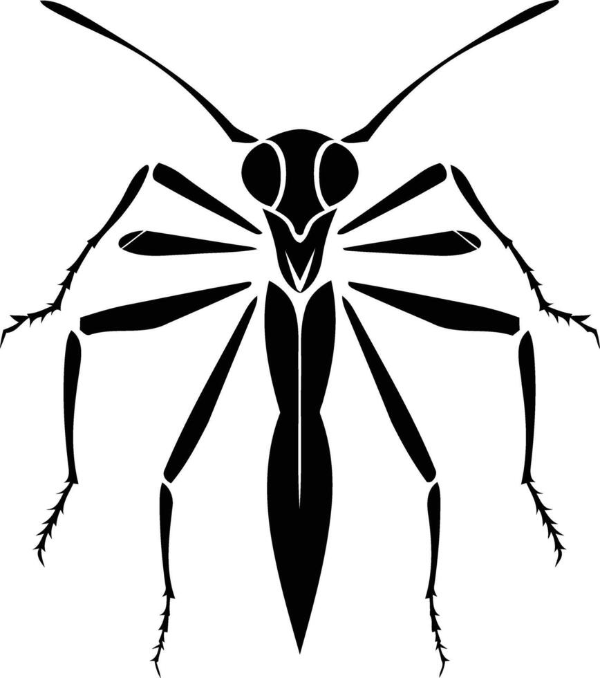 A stylized black and white illustration of an ant, perfect for tattoo designs, posters, and branding vector
