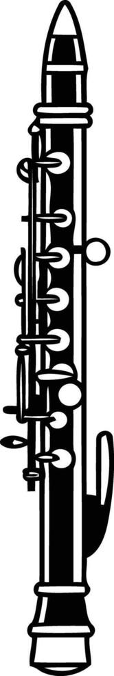 A simple, black and white silhouette of a flute, perfect for music related projects, designs, and educational materials vector