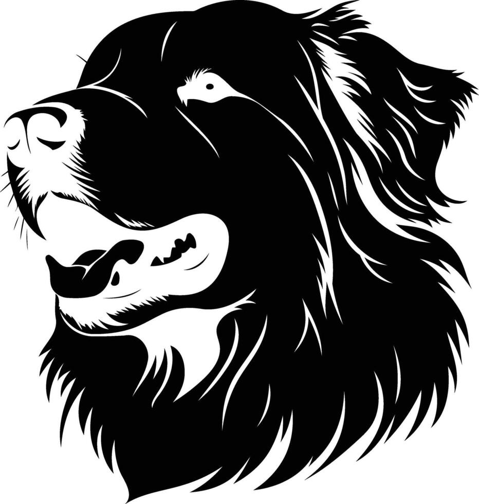 Black and white silhouette of a dog's head, perfect for pet related designs, logos, and branding vector