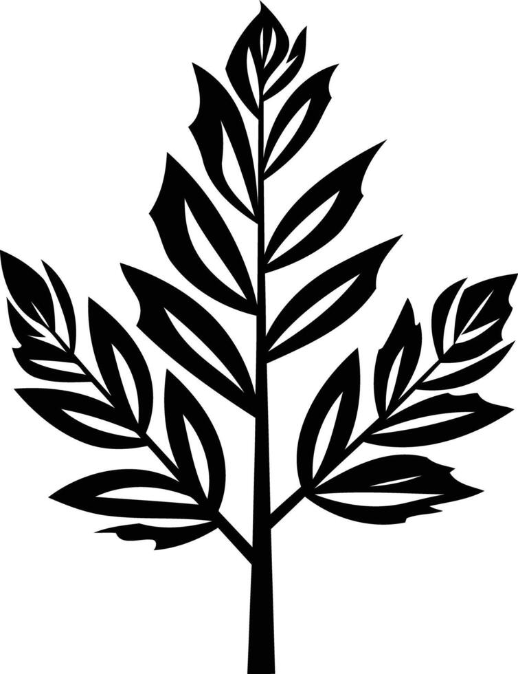 Stylish black and white illustration of a stylized tree branch, perfect for minimalist designs vector