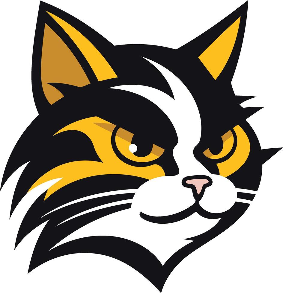 Cool and fierce, this cat logo is perfect for a brand looking for a bold, playful identity vector