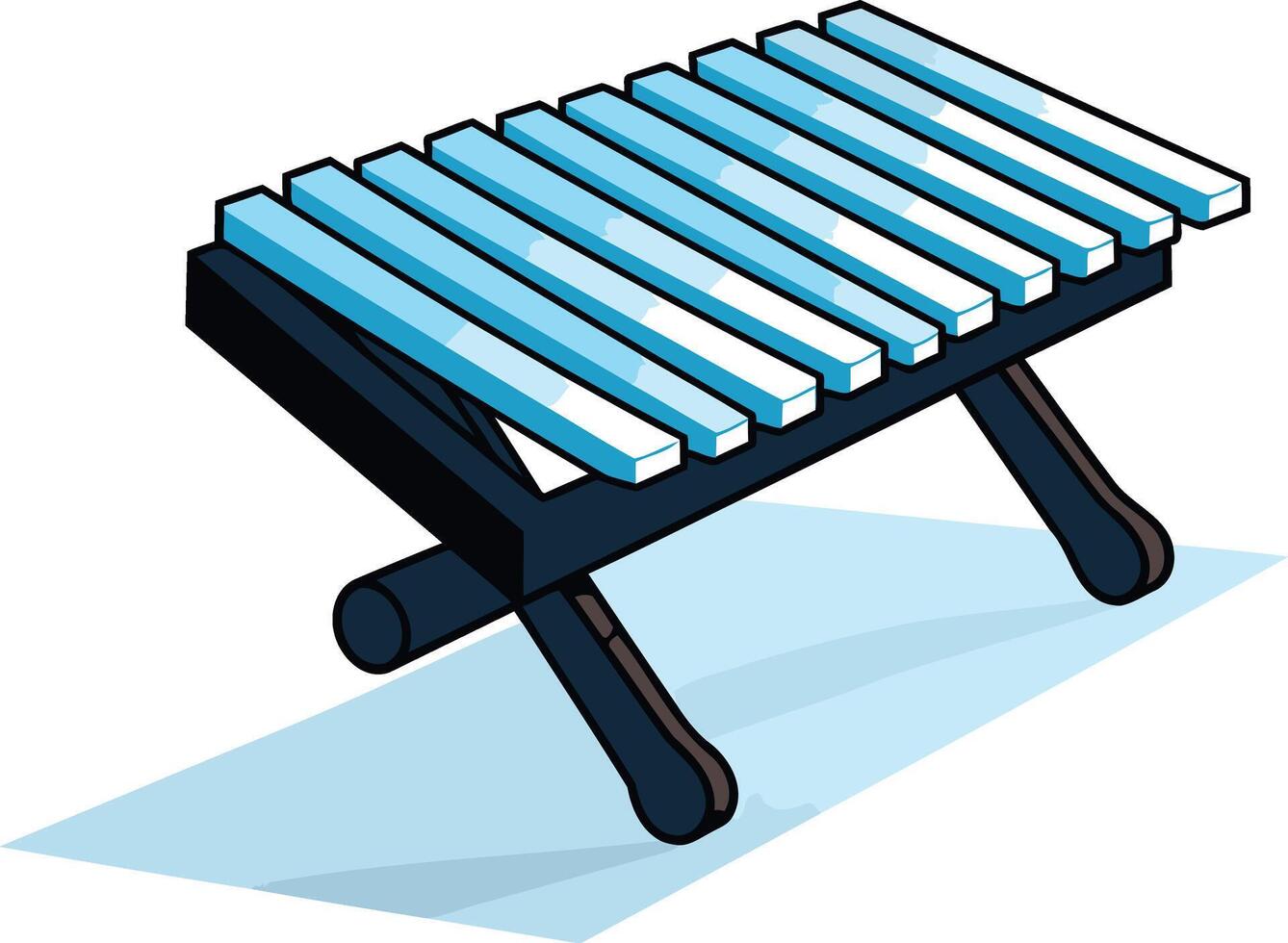 A simple, isometric illustration of a folding deck chair vector