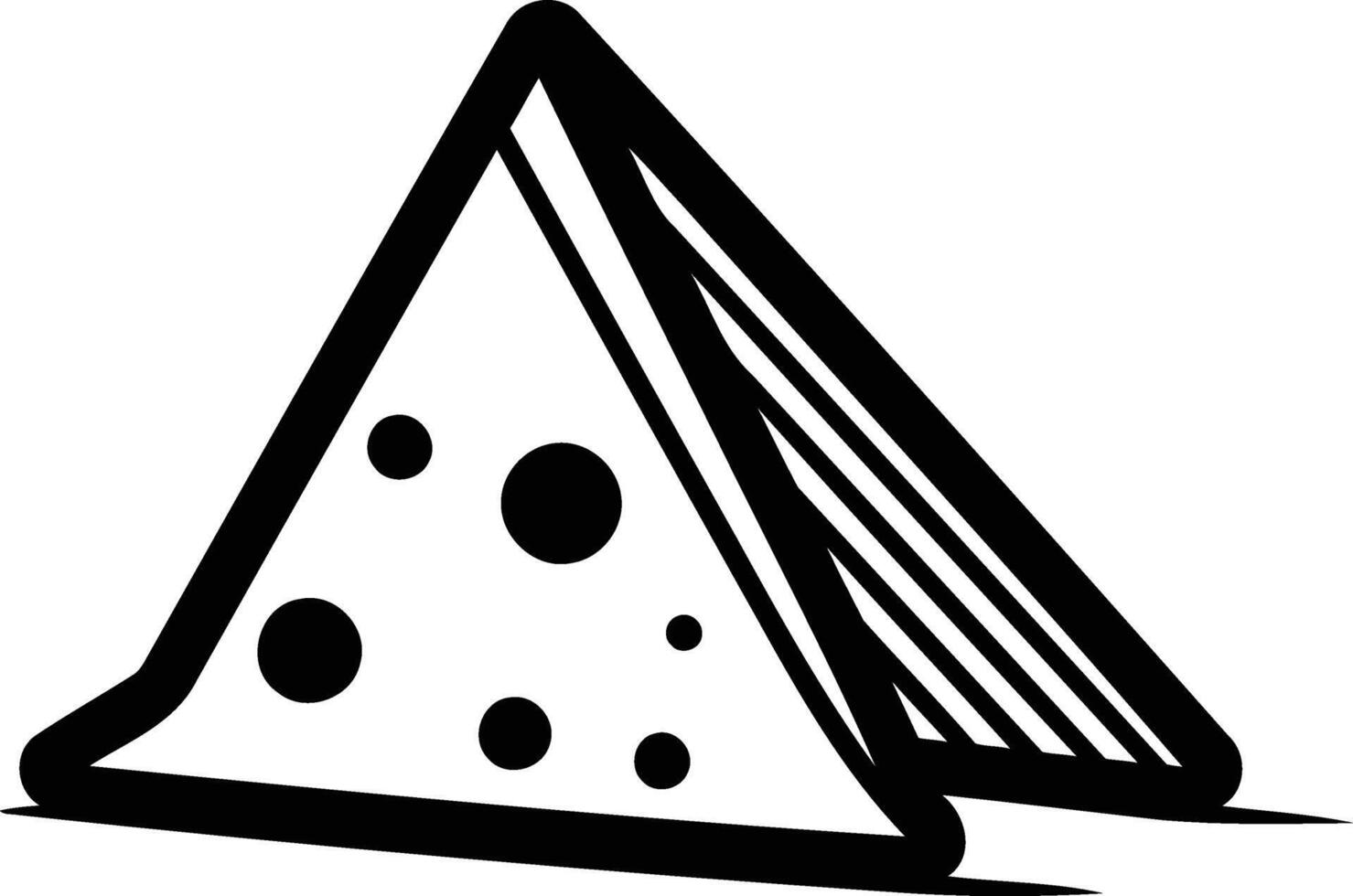 Hand drawn black and white illustration of a simple sandwich, perfect for menus, recipe books, or food blogs vector