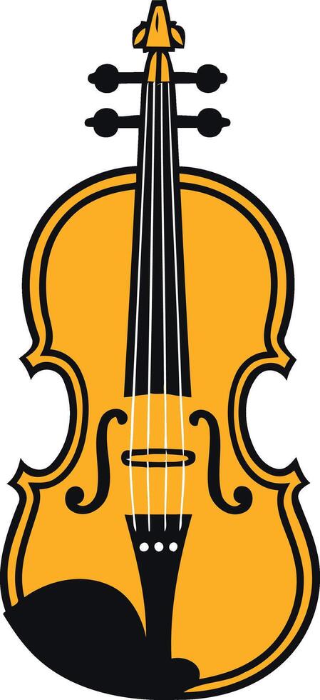 Simple, bold illustration of a violin, perfect for music education materials, logos, and website designs vector